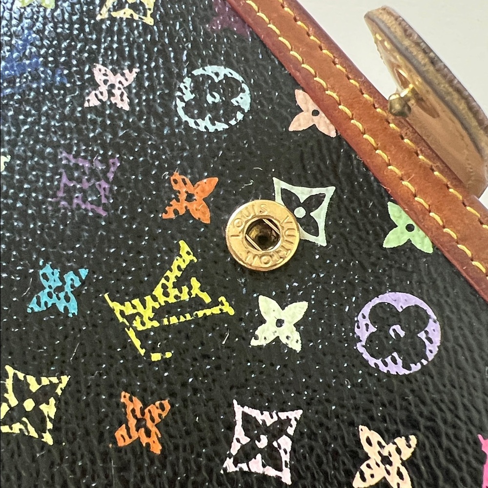 Louis Vuitton Murakami Black Monogram Multicolor Porte-Monnaie Viennois Wallet - Picture 12 of 16
